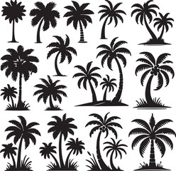 A tree silhouette, icon,  white background 