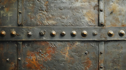 A steel plate adorned with rivets.