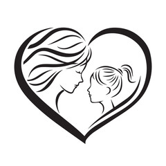 Mothers day vector silhouette