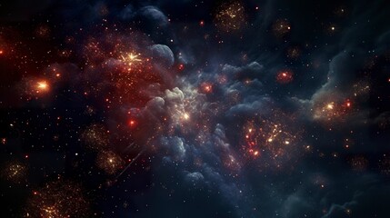 Naklejka premium A photo of fireworks in deep space