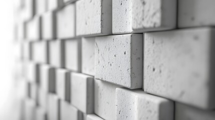 Fototapeta premium White Cubic Brick Wall Texture Pattern Design