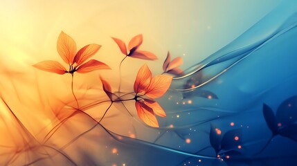 Translucent Flowers Floating on a Gentle Wave