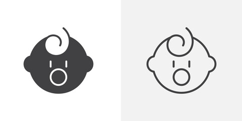 Baby boy icon flat and simple set design