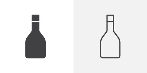 Bottle icon flat and simple set design