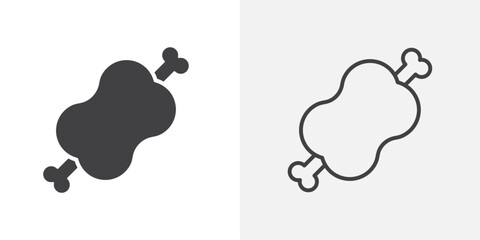 Broast icon flat and simple set design