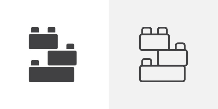 Building blocks icon flat and simple set design