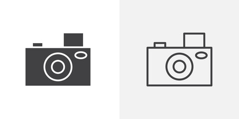 Camera icon flat and simple set design