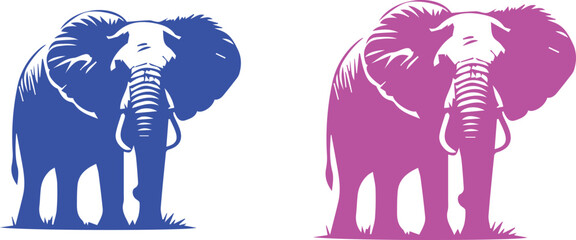 Elephant silhouette vector EPS SET