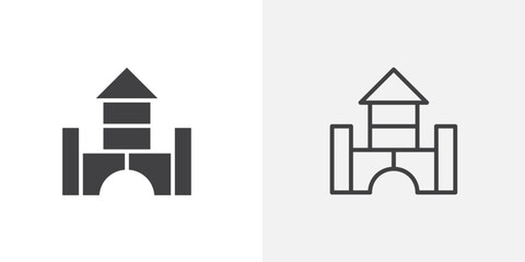 Castle icon flat and simple set design