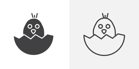 Chick icon flat and simple set design