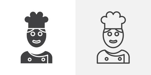 Chef icon flat and simple set design
