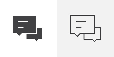 Chatting icon flat and simple set design
