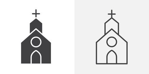 Church icon flat and simple set design