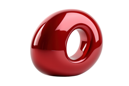 Large, bold red 3D question mark centered on a pristine white background, creating a striking contrast that draws attention. The question mark features smooth
