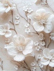 Delicate White Floral Arrangement with Intricate Petal Details