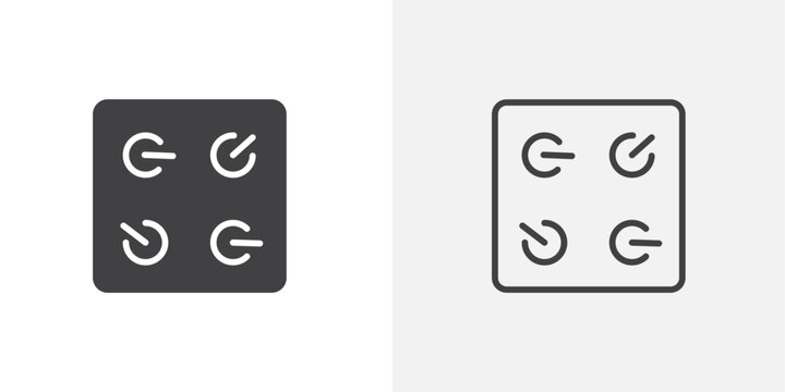 Control knobs icon flat and simple set design
