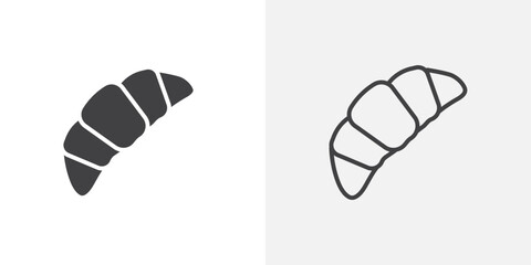 Croissant icon flat and simple set design