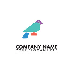 Colorfully Modern Minimalist Bird Logo Design
