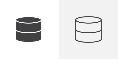 Database icon flat and simple set design