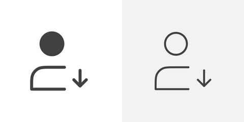 Download user icon flat and simple set design