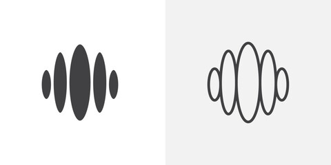 Ellipses icon flat and simple set design