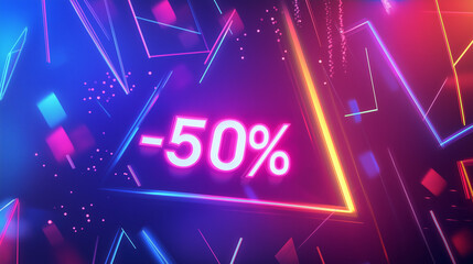 Neon Sale Advertisement Design