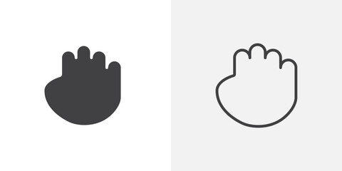 Fist icon flat and simple set design