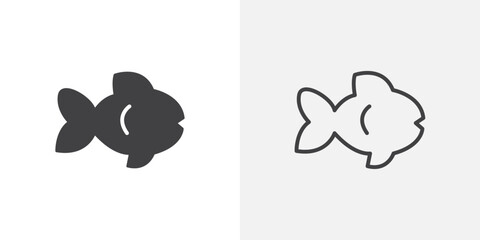 Obraz premium Fish icon flat and simple set design