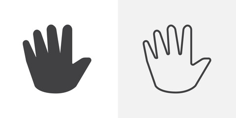 Five icon flat and simple set design