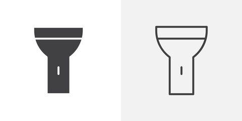 Flashlight icon flat and simple set design