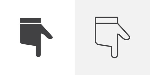 Hand arrow icon flat and simple set design