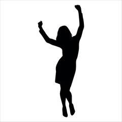 Celebrating success or Enjoying Silhouette vector