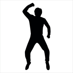 Celebrating success or Enjoying Silhouette vector