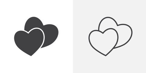 Hearts icon flat and simple set design