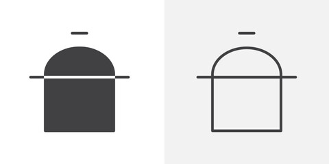Hotpot icon flat and simple set design