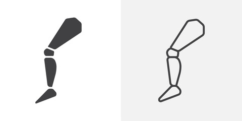 Mechanical leg icon flat and simple set design