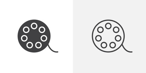 Movie roll icon flat and simple set design