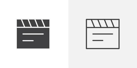 Movie board icon flat and simple set design