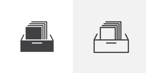 Paper desk icon flat and simple set design