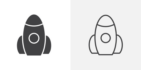 Rocket icon flat and simple set design