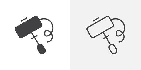 Selfie stick icon flat and simple set design