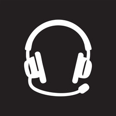 Headphones Vector Silhouette Icon
