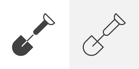 Shovel icon flat and simple set design