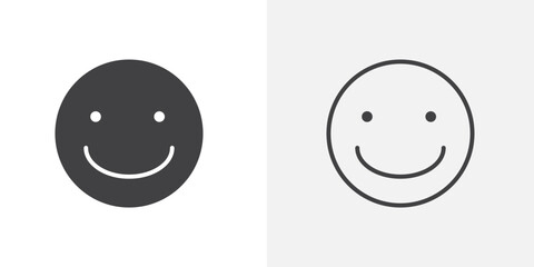 Smile face icon flat and simple set design