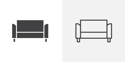 Sofa icon flat and simple set design