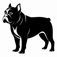 Pug silhouette vector black animal on white background