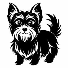 Yorkshire Terrier silhouette vector black animal on white background
