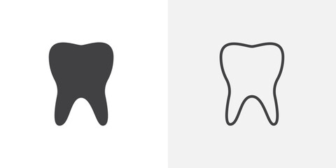 Teeth icon flat and simple set design