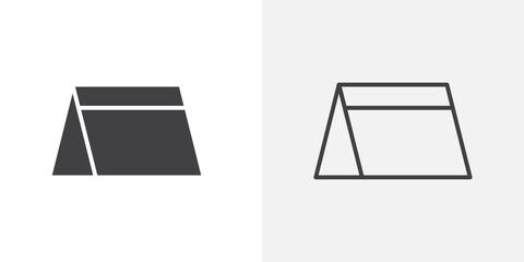 Tent icon flat and simple set design