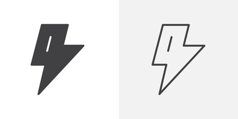 Thunder lightning icon flat and simple set design